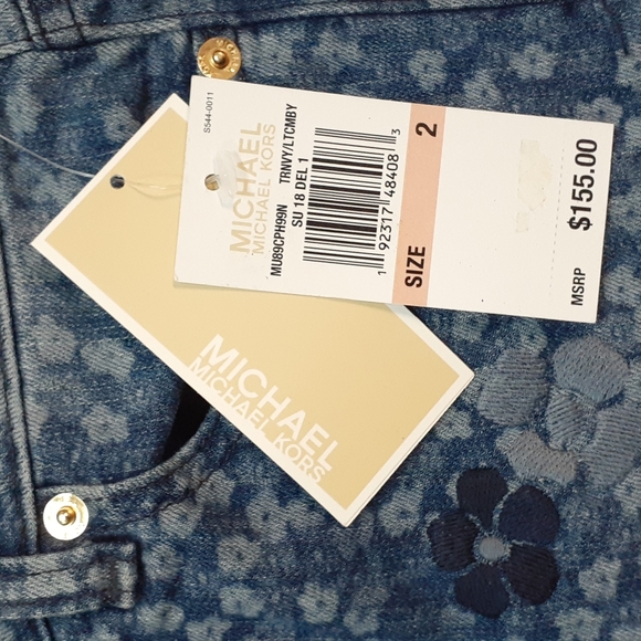 Michael Kors Floral Embroidered Cropped Jeans From - Picture 6 of 6